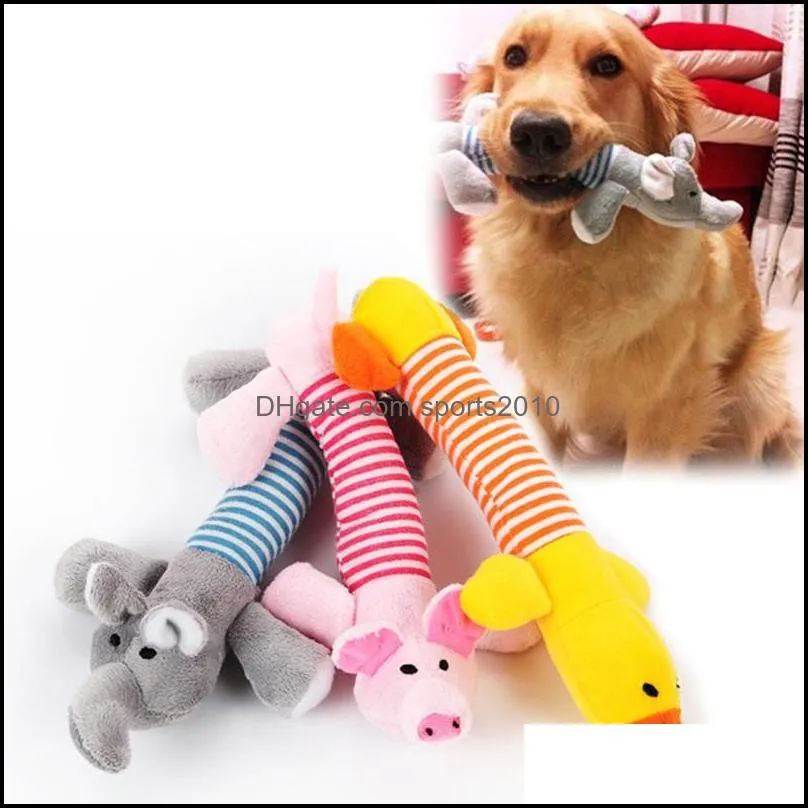 cute pet dog cat plush squeak sound dog toys funny fleece durability chew molar toy fit for all pets elephant duck pig