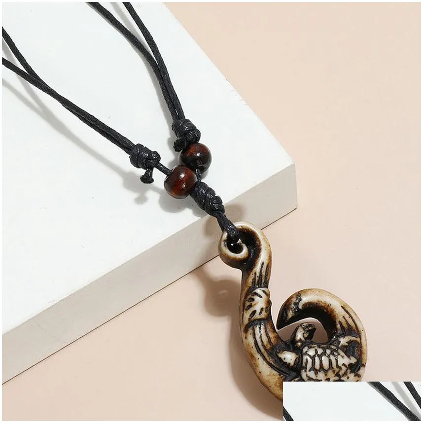 turtle necklaces animal ocean wave sea adjustable long chain resin fashion jewelry necklace for women men hip hop fashion jewelry gift