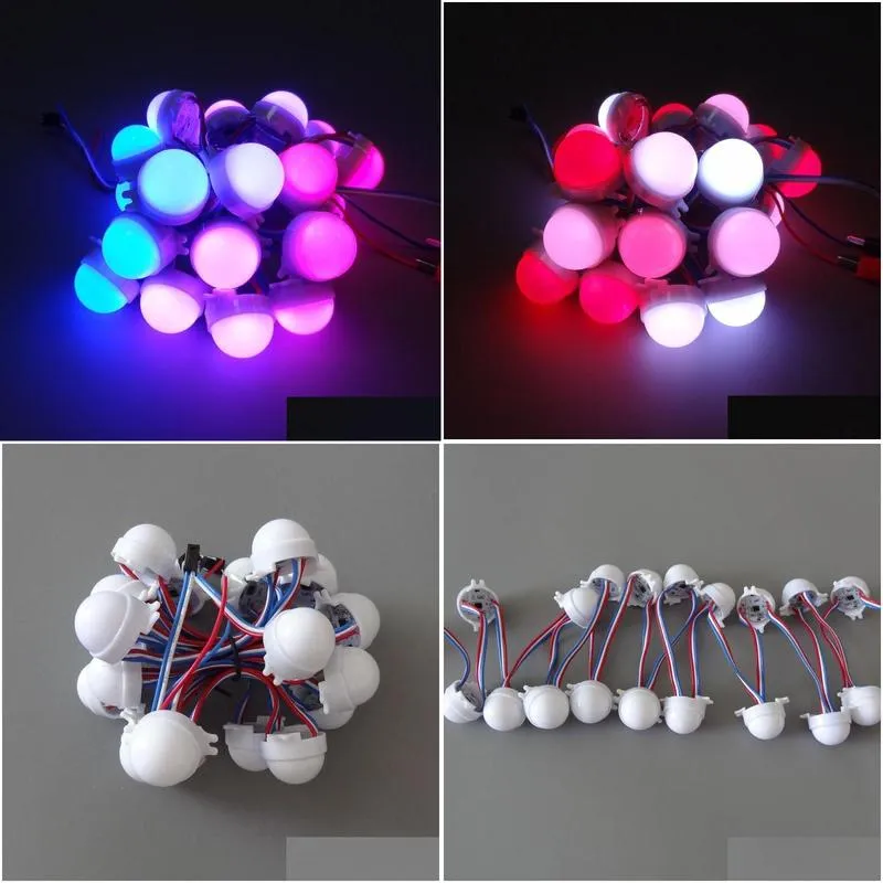 2021 dc12v ws2811 30mm diffused led pixel module full color 3 leds 5050 rgb led lamp string d30 modules waterproof