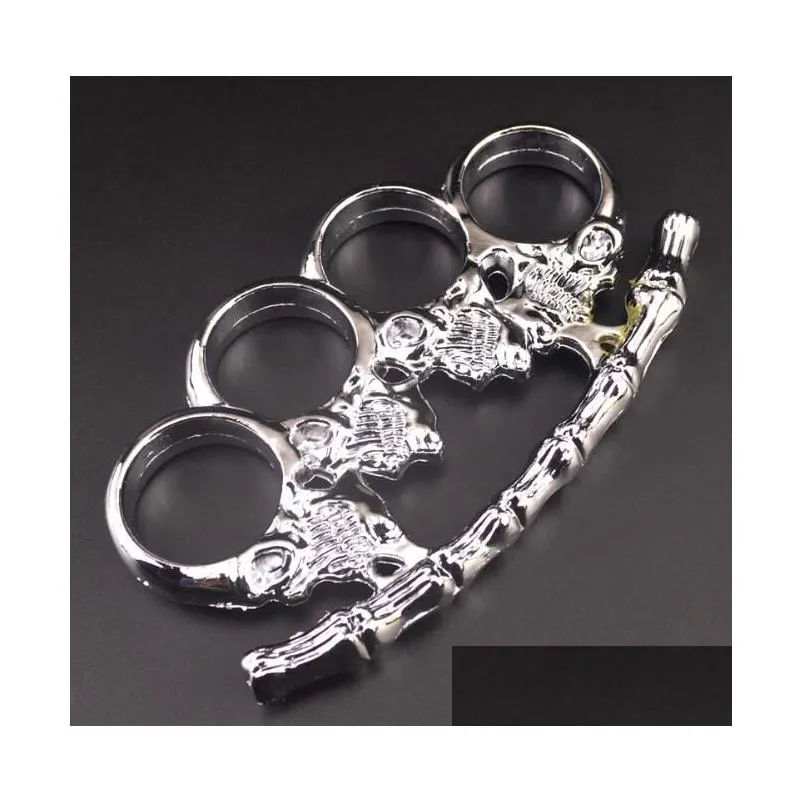 weight about 153g metal brass knuckle duster four finger self defense tool fitness outdoor safety defenses pocket edc tools protective