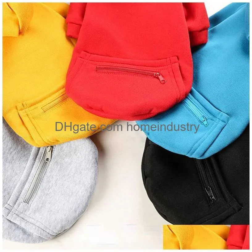 5 color wholesale dogs hoodie sublimation blank dog apparel sweaters with hat cold weather pet hoodies pocket hooded clothes costume winter hoody warm coat xs