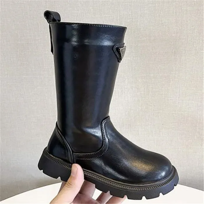 Outdoor Kids Girl Boots Designer Shoes Rubber Outsole Pu Fashion Martin Ankle Boot Luxury Children High Boots