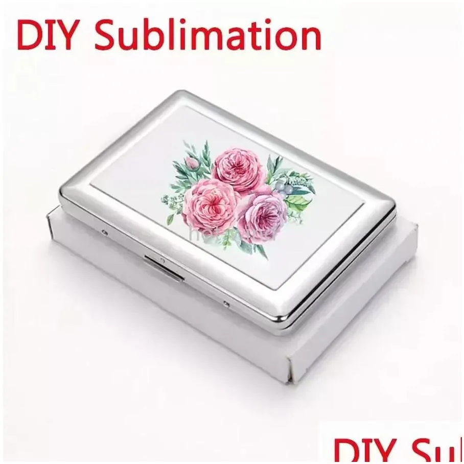 sublimation blank cigarette case metal double-sided diy printing cigaret box heat transfer coating portable cigarette boxes rrb12871