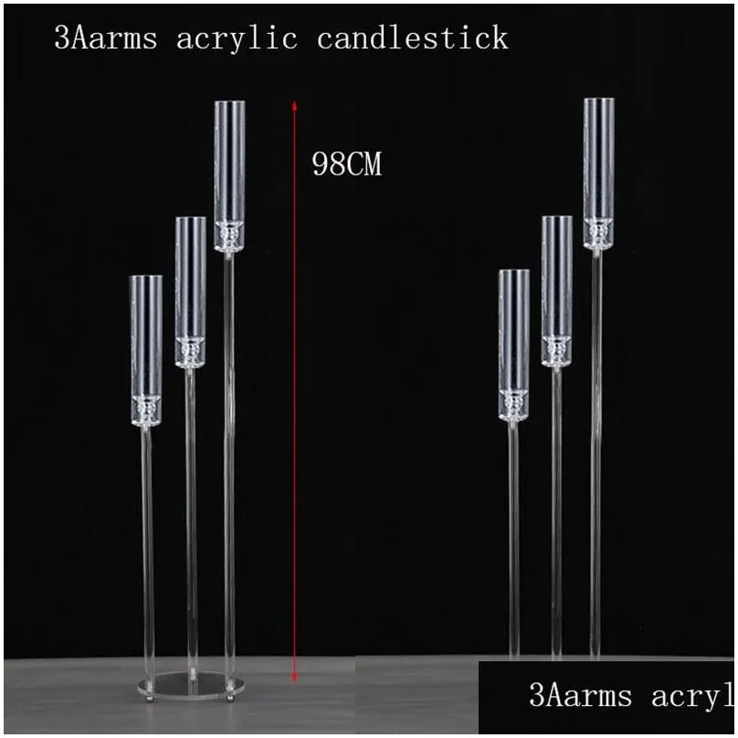 fashion wedding decoration centerpiece candelabra clear candle holder acrylic candlesticks for event party supplies 10 pcs