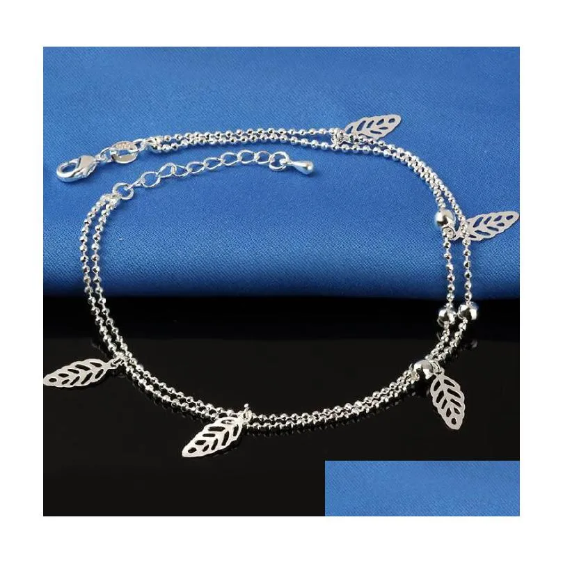 925 sterling sliver anklets bracelets for women foot jewelry inlaid zircon anklet bracelet on a leg personality gifts