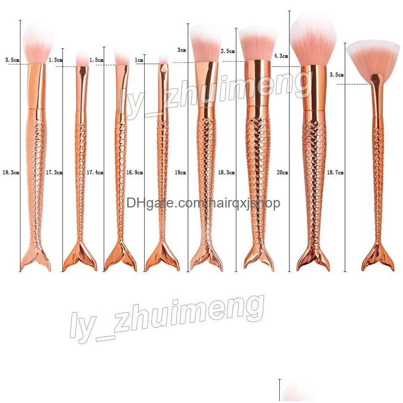  15pcs set makeup brushes mermaid brush 3d colorful professional make up brushes foundation blush cosmetic brush kit tool 5044269