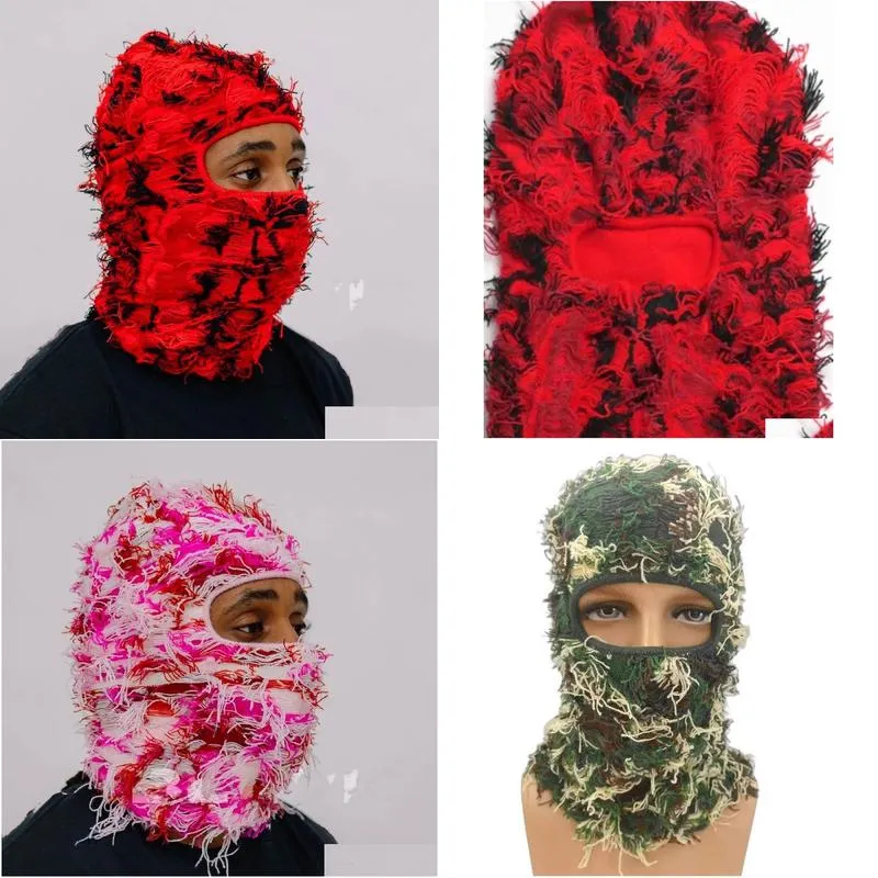 beanieskull caps designer ski mask storm knitted distressed camo balaclava custom grassy 230529