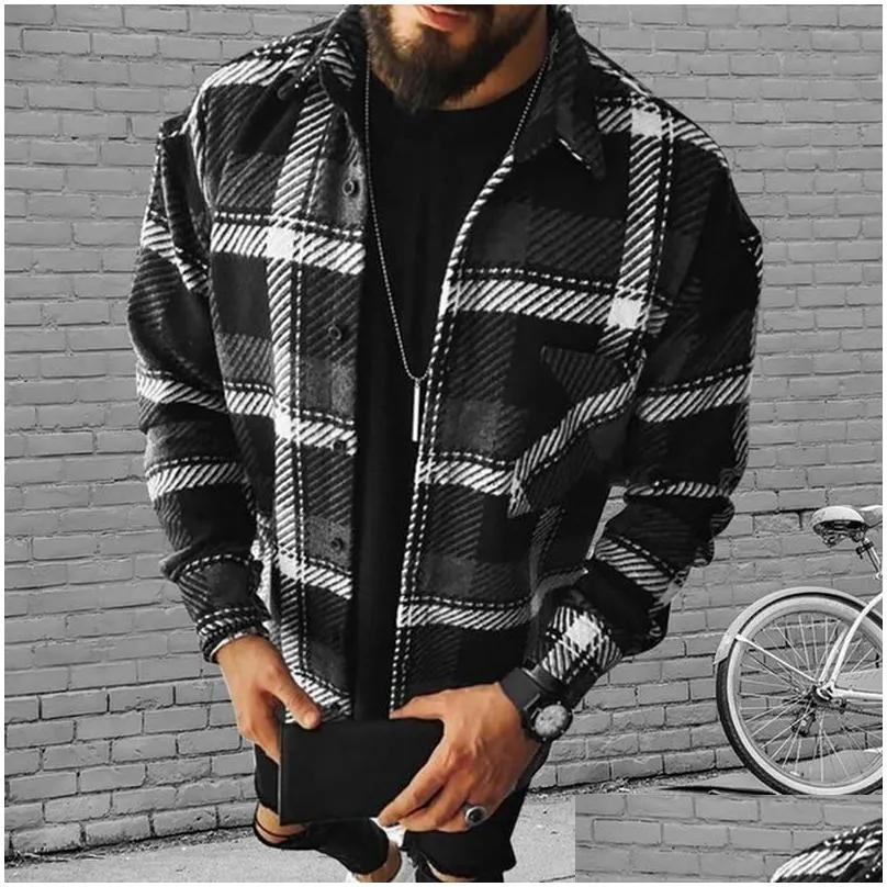 mens jackets 2022 brand fashion spring plaid casual flannel shirts long sleeve soft comfort slim fit styles men jacket cardigan shirt