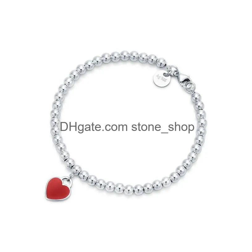 christmas gift 925 sterling silver heart-shaped bracelet classic style bracelet necklace wedding statement jewelry heart pendant