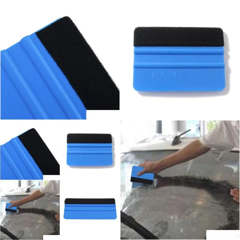 pp durable felt wrapping scraper squeegee tool for car window film blue color