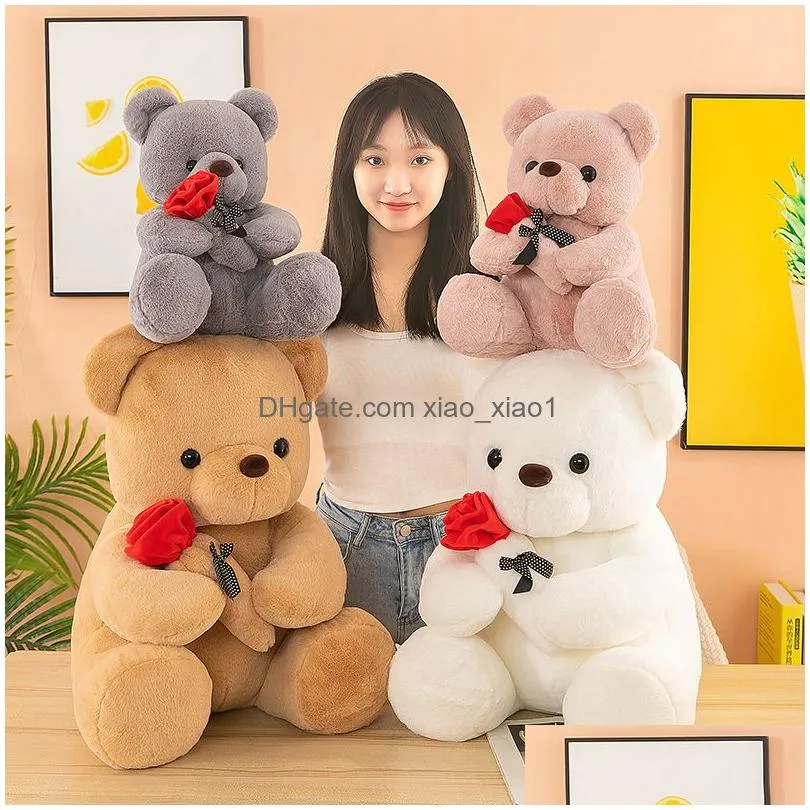 wholesale 25 35cm party hug rose teddy bear doll plush toy doll children birthday gift