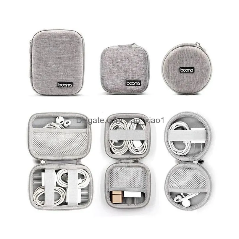 portable earphone storage bag data cable organizer bag multifunctional digital gadgets case  protective cover