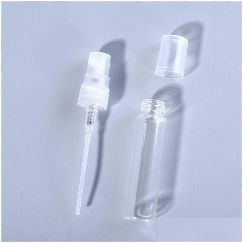 wholesale 2ml 3ml 5ml 10ml plastic mist spray packaging bottle small parfume atomizer refillable sample vials for essential oils travel portable makeup