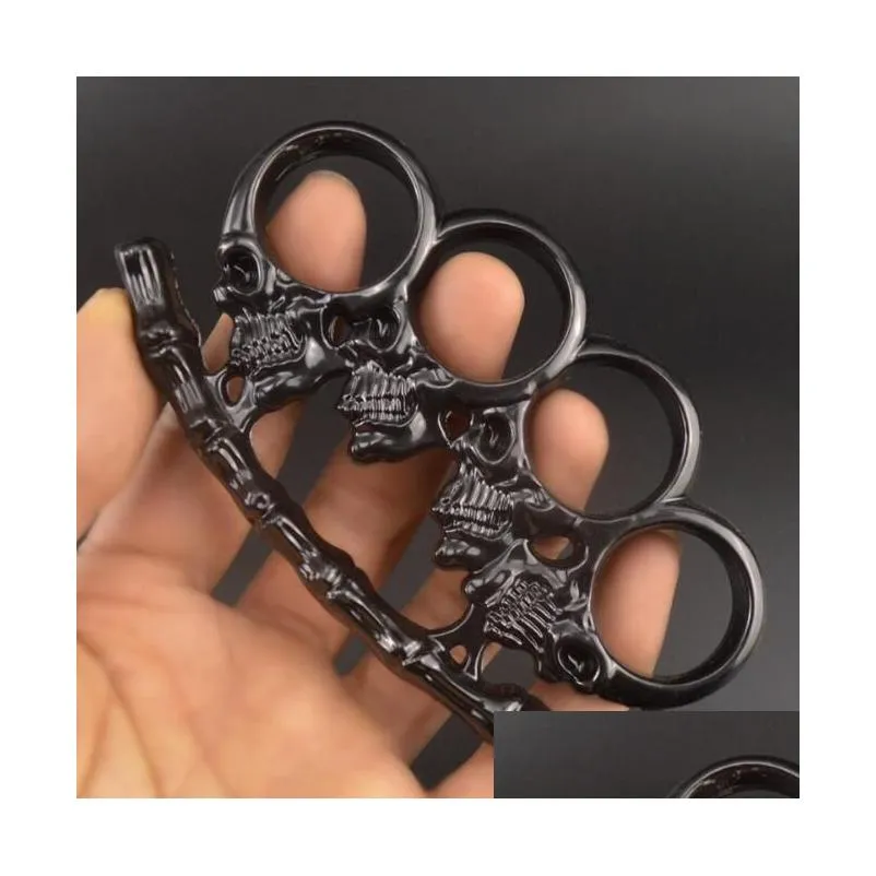 weight about 153g metal brass knuckle duster four finger self defense tool fitness outdoor safety defenses pocket edc tools protective