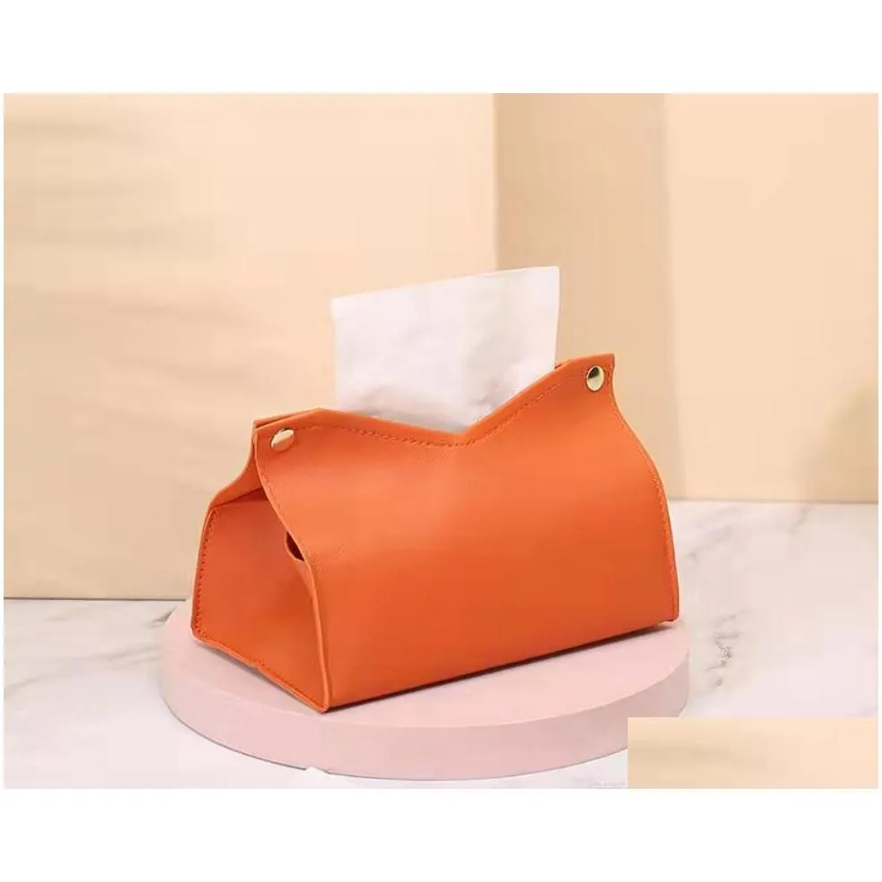 classic brand high qualit leather tissues box luxury designer tissue boxes home table decoration kitchen dining decor napkins storage