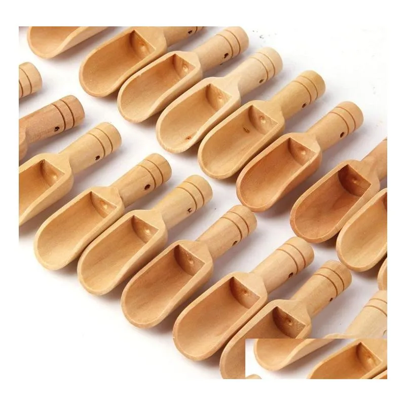 mini wooden scoops bath salt powder detergent powder spoon candy laundry tea coffee spoons eco friendly wood mini scoops dh9484