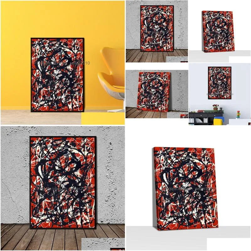 jackson pollock form hd canvas print home decoration living room bedroom wall stickers art picture hd canvas6461948