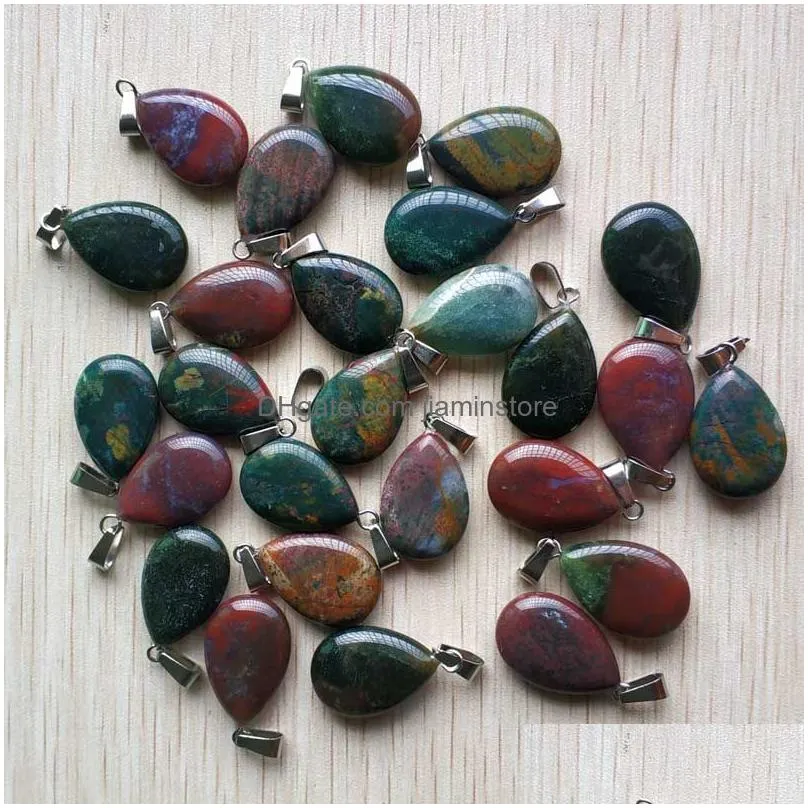 natural stone charms water drop tigers eye rose quartz opal pendant pendants chakras gem stone fit earrings necklace making