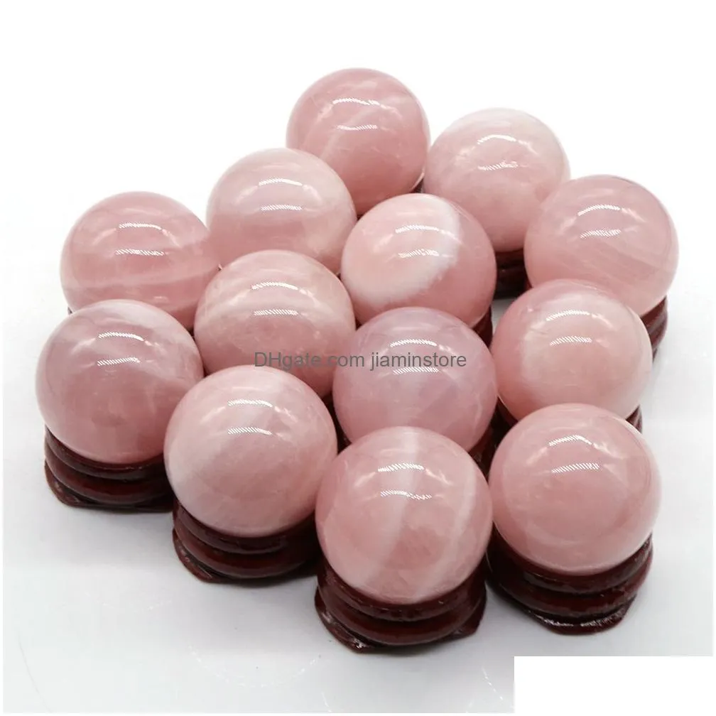 30mm loose reiki healing chakra natural stone rose quartz mineral crystals gemstones hand piece home decoration accessories good gifts