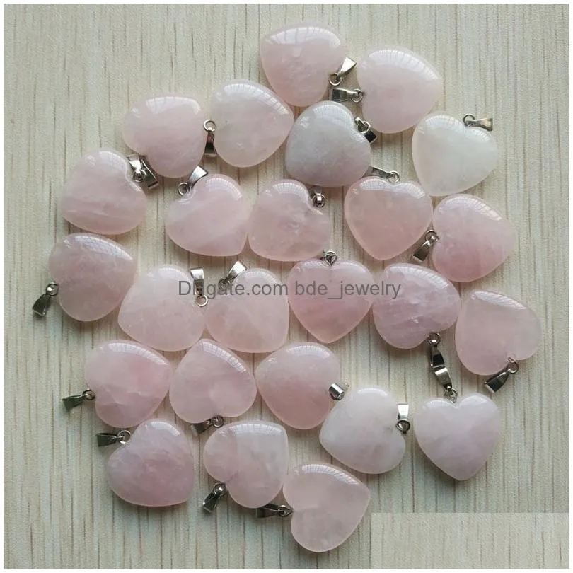 natural stone 20mm heart love tigers eye rose quartz opal pendant gem agates fit earrings necklace making assorted