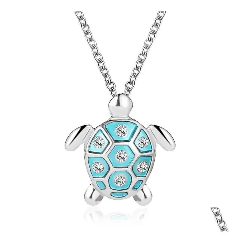 2020 silver plated crystal turtle pendant necklaces for women female animal wedding statement chain necklace jewelry gifts