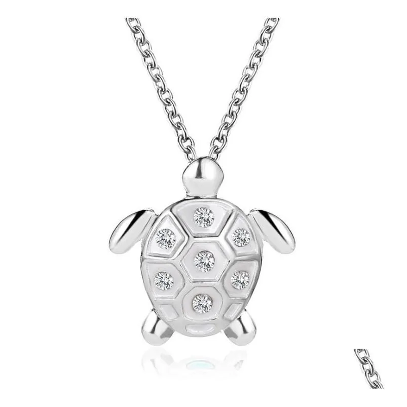 2020 silver plated crystal turtle pendant necklaces for women female animal wedding statement chain necklace jewelry gifts