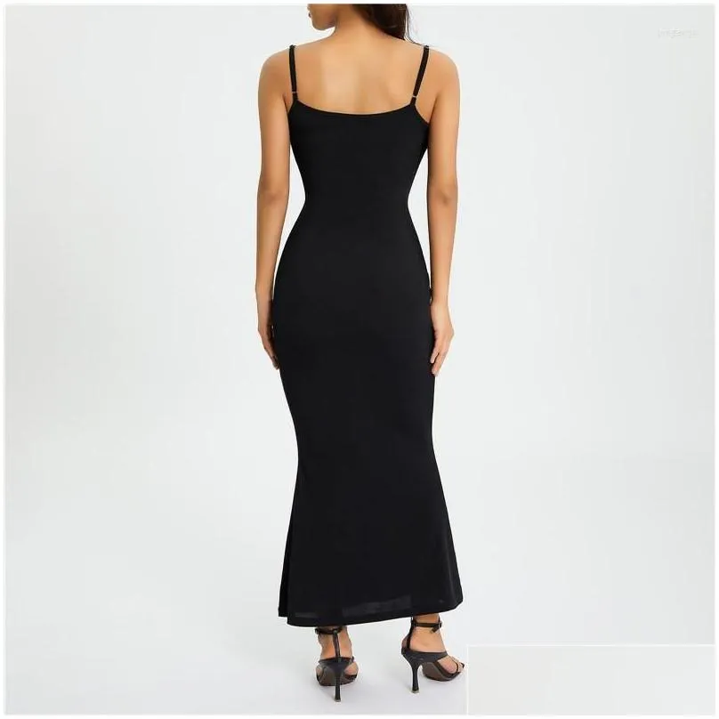 casual dresses women y2k spaghetti strap long dress solid soft lounge rib slim bodycon sleeveless backless y slip basic cami pumiey