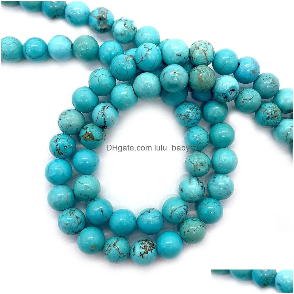 natural stones 6mm 8mm 10mm loose turquoise stone beads string diy bracelet accessories wholesale jewelry making