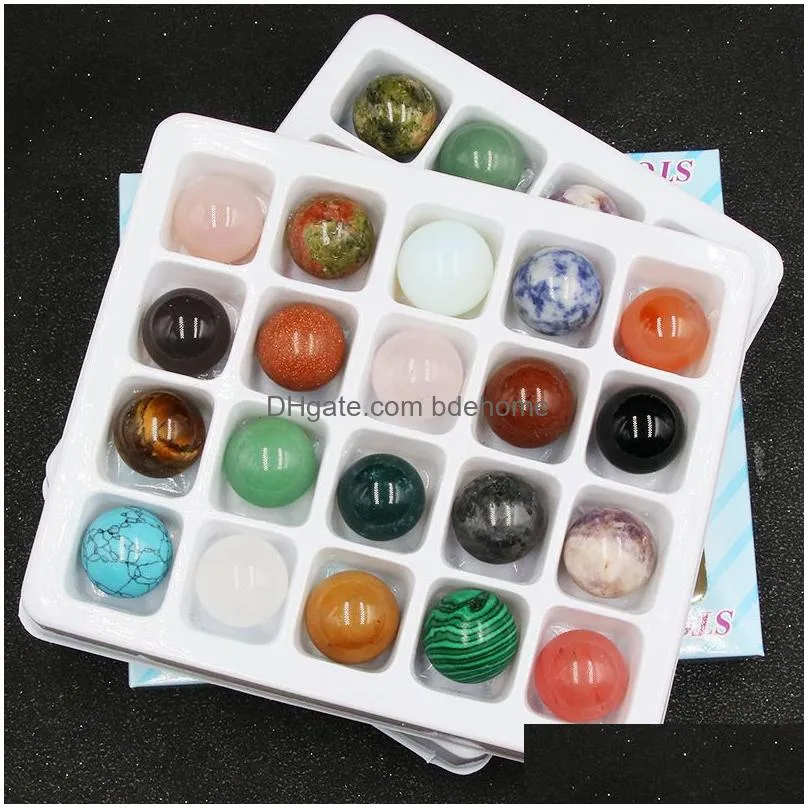 20mm reiki healing chakra natural crystal stone ball bead palm craft quartz mineral crystals tumbled gemstones hand piece home decoration ornaments good