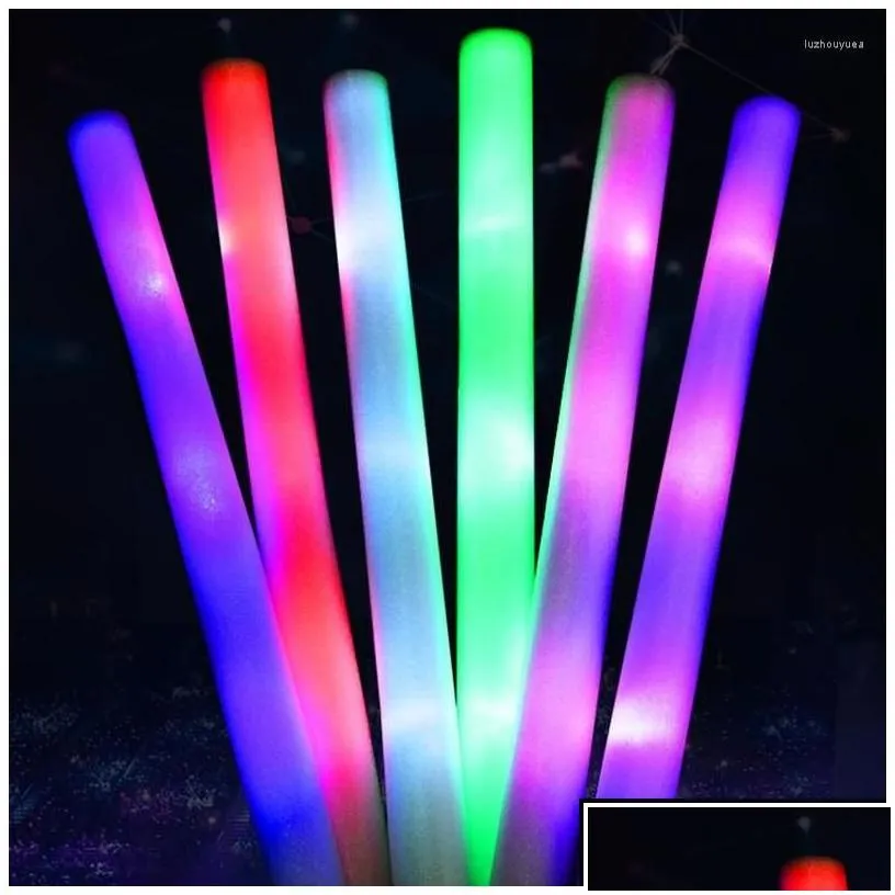 party decoration 12/15/30/60pcs cheer tube stick glow sticks dark light for bk colorf wedding foam rgb led drop delivery home garden