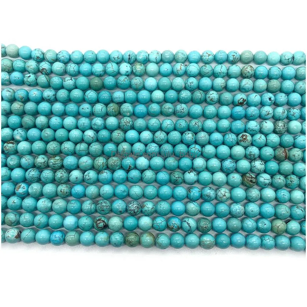 natural stones 6mm 8mm 10mm loose turquoise stone beads string diy bracelet accessories wholesale jewelry making