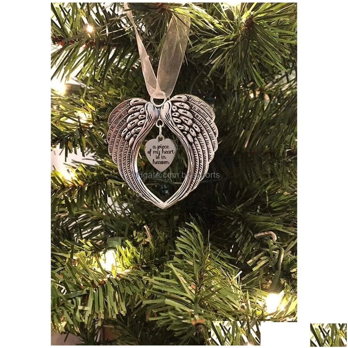 Christmas Decorations Sublimation Blanks Christmas Ornament Decorations Angel Wings Shape Blank Add Your Own Image And Background Yj