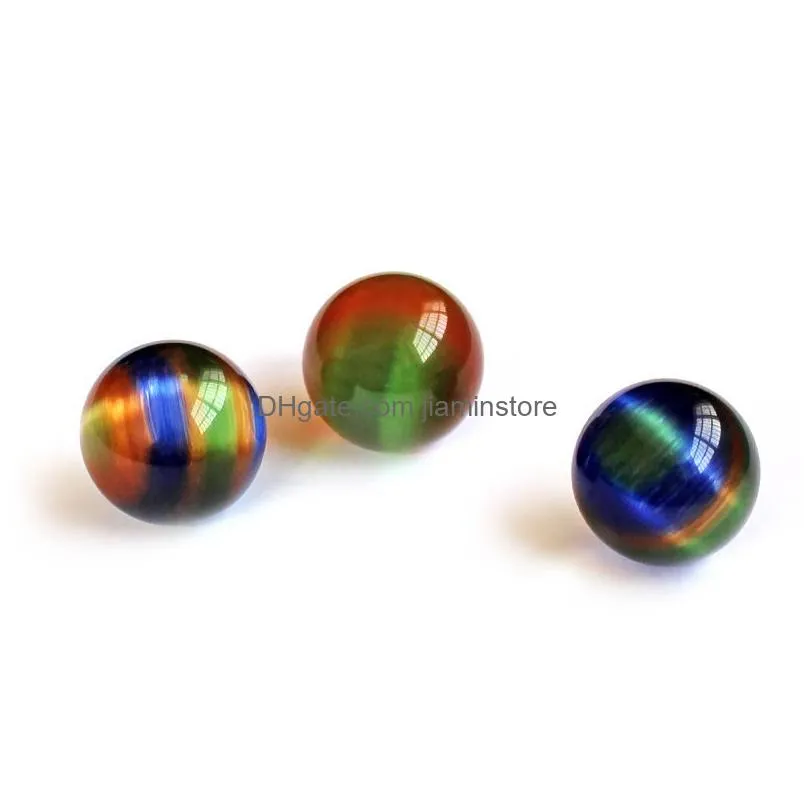 20mm 7 chakra round cats eye crystal opal stone ball mosaic craft gift yoga hand play odornment decoration