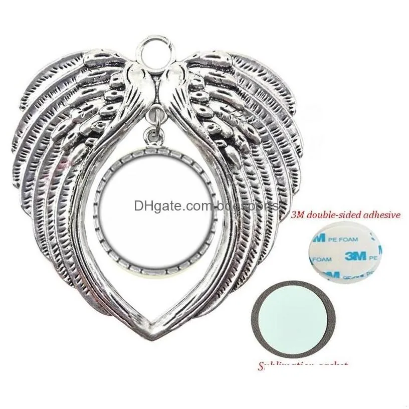 Christmas Decorations Sublimation Blanks Christmas Ornament Decorations Angel Wings Shape Blank Add Your Own Image And Background Yj