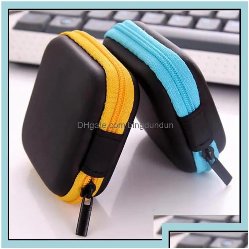 Storage Boxes Bins Headphone Case Pu Leather Earbuds Pouch Mini Zipper Box Protective Fingertip Gyro Earphone Bags Eva Earphones B