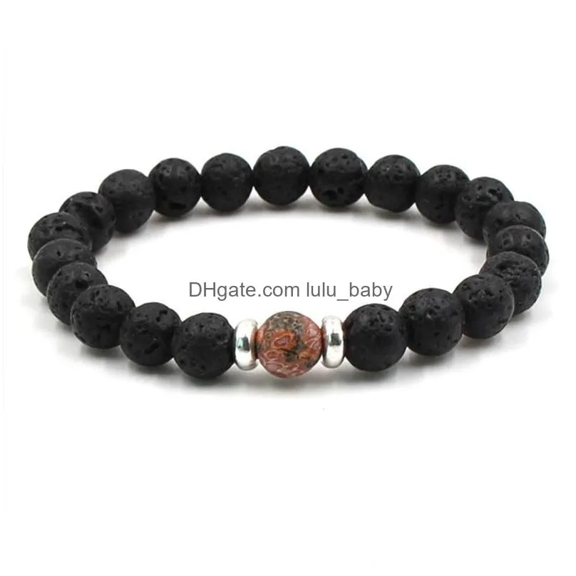 natural black lava stone strand tigers eye turquoise beads chakra bracelets essential oil diffuser bracelet volcanic rock beaded