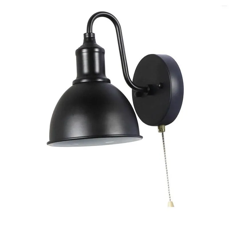 wall lamp light sconce mount fixtures bedside pull chain switch industrial for restaurant