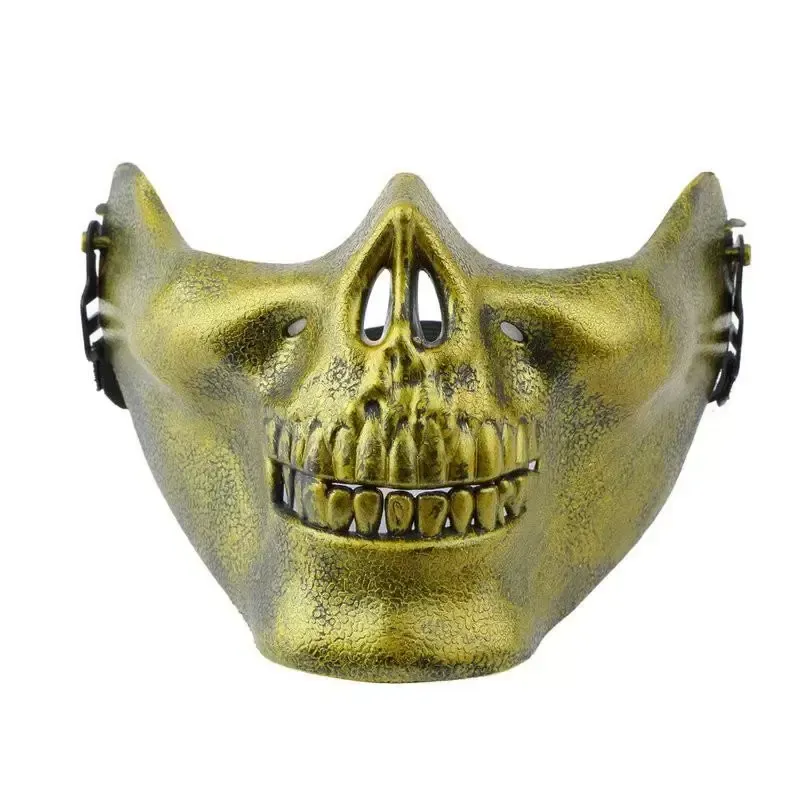 Half Face Protective Mask For Halloween Skull mask CS combat gear half face protective terror mask skull warrior