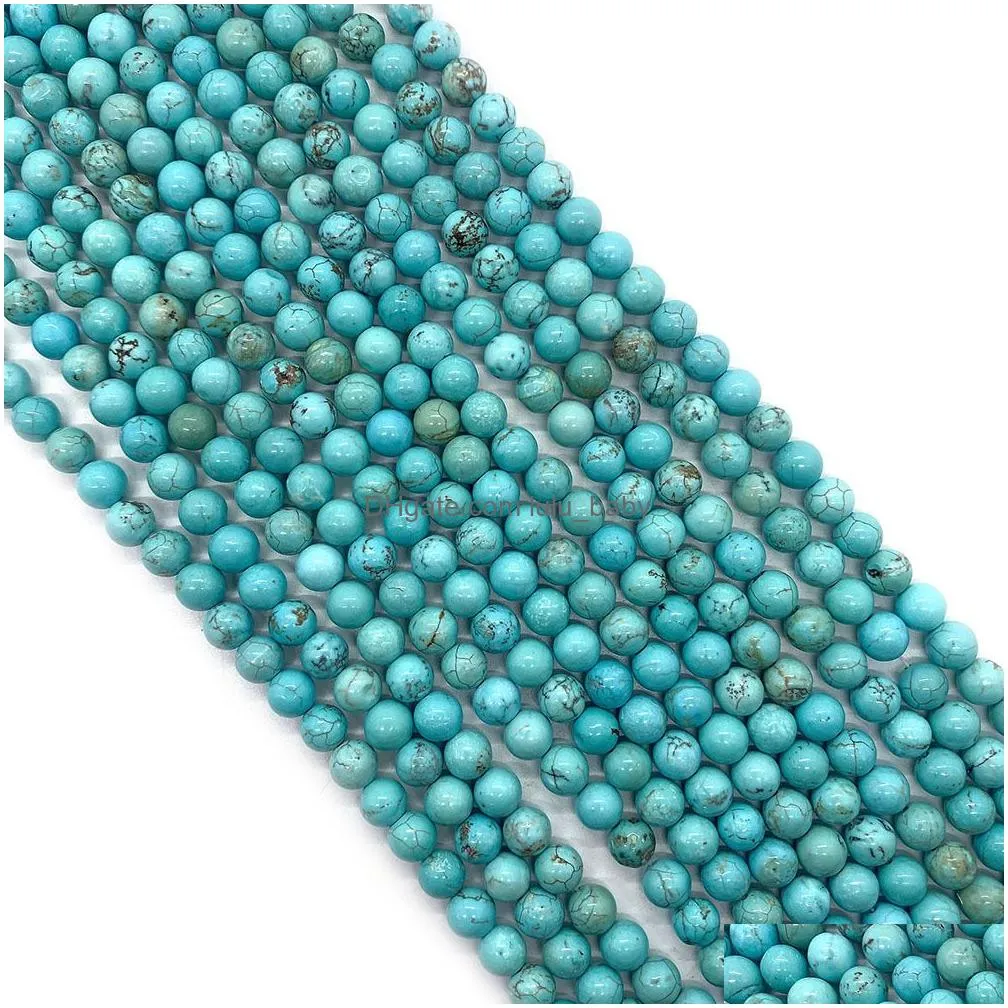 natural stones 6mm 8mm 10mm loose turquoise stone beads string diy bracelet accessories wholesale jewelry making