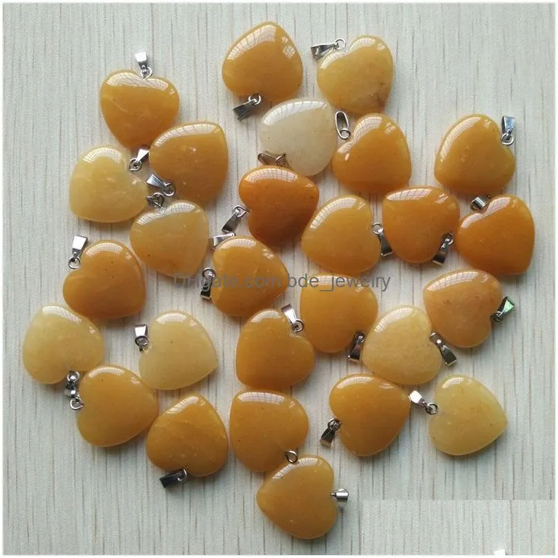 natural stone 20mm heart love tigers eye rose quartz opal pendant gem agates fit earrings necklace making assorted