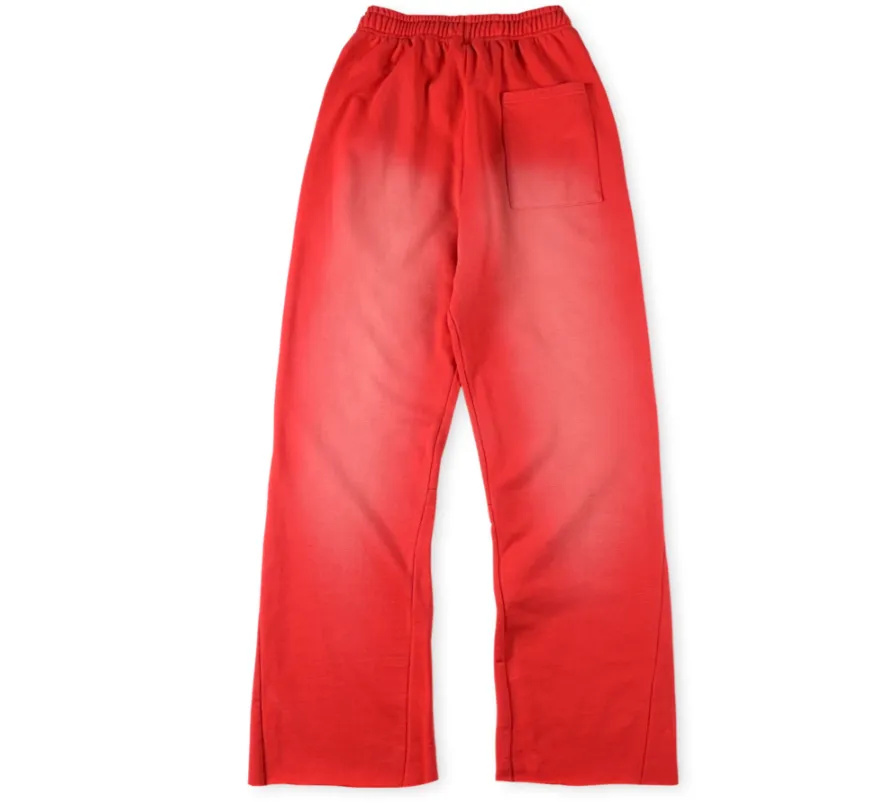 2023 Red Flare Pans Men`s 1 Women`s Water Washing Sports Elastic Waist Casual Bell-bottoms