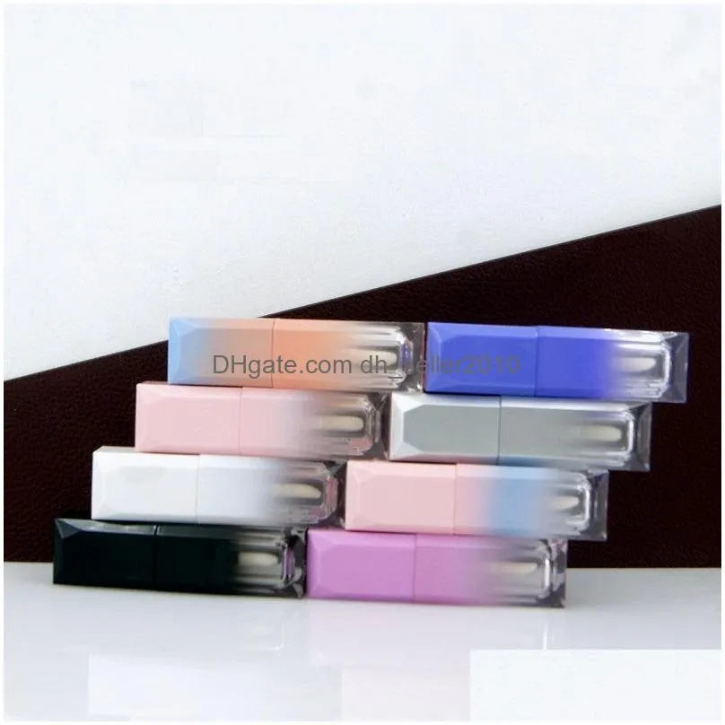 gradient color empty lipgloss tube 5ml refillable lip gloss bottles with wand reusable sample bottle lip balm containers