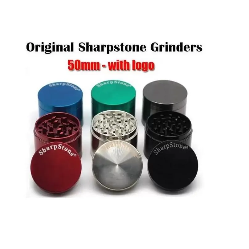 smoking accessories original sharpstone grinders zinc alloy herb grinder tobacco sharp stone 4layers 40/50/55/63 dhs