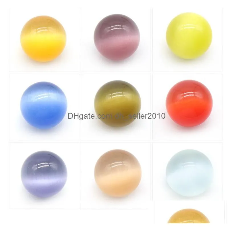 colorful 20mm cats eye crystal round stone ball craft tumbled hand piece stones home decoration ornaments good gifts