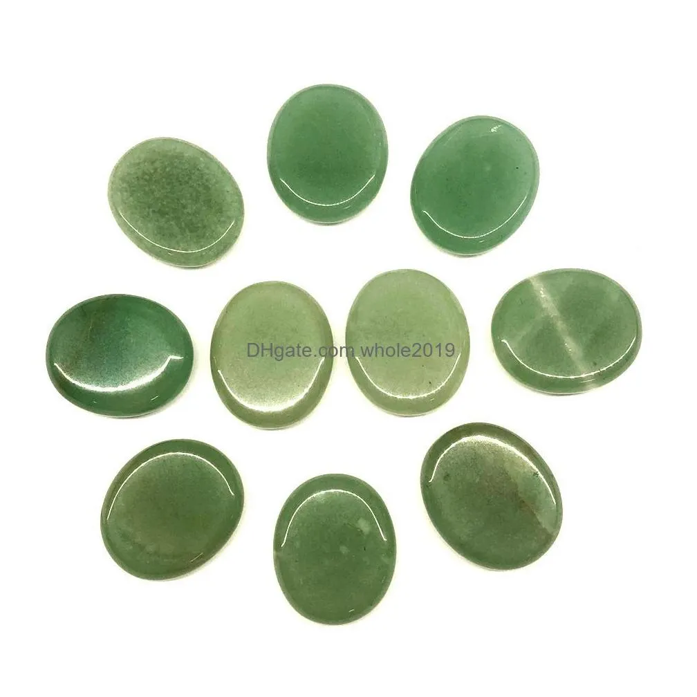 25x30x10mm oval worry stone thumb natural crystal therapy reiki treatment spiritual minerals massage