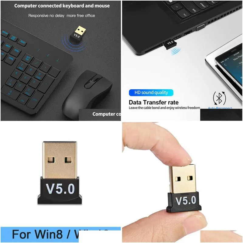 usb bluetooth 5.0 adapter transmitter bluetooth receiver audio bluetooth dongle wireless usb adapter for computer pc laptop