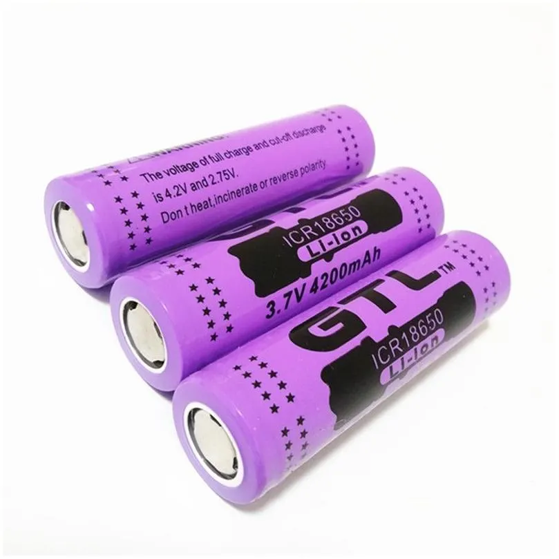 18650 flat-head 4200mah battery 3.7v rechargeable lithium battery