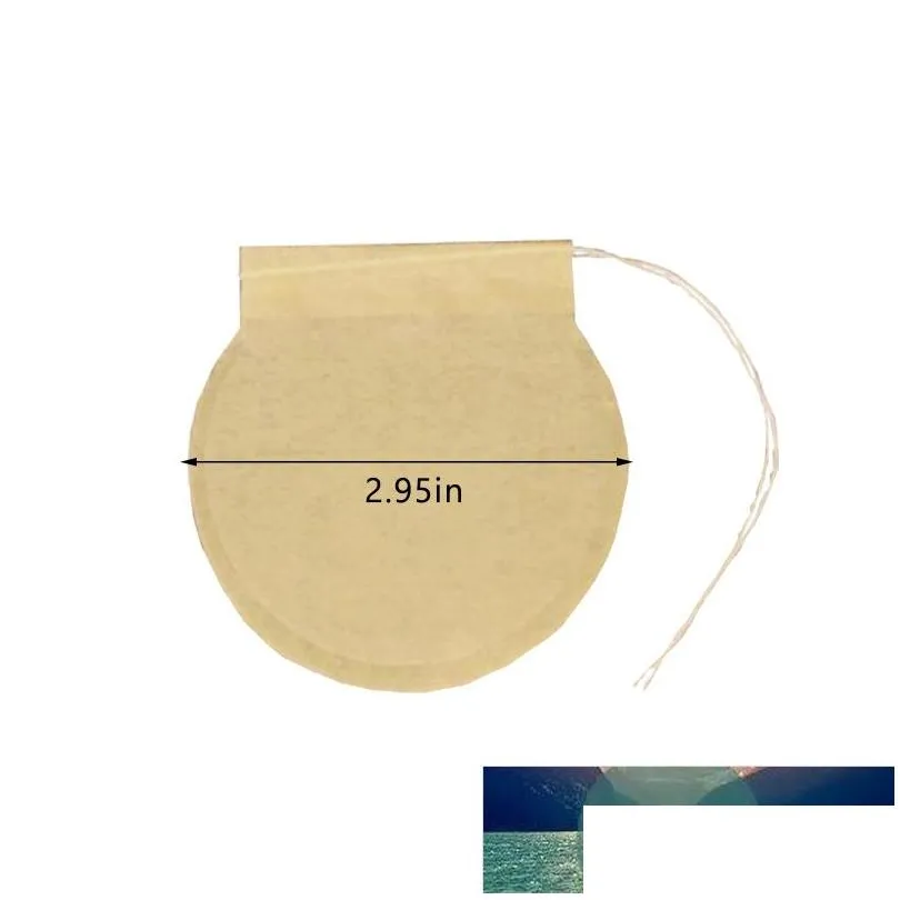 100 pcs biodegradable tea filter bags disposable tea filter bags empty corn fiber drawstring seal filter tea bags