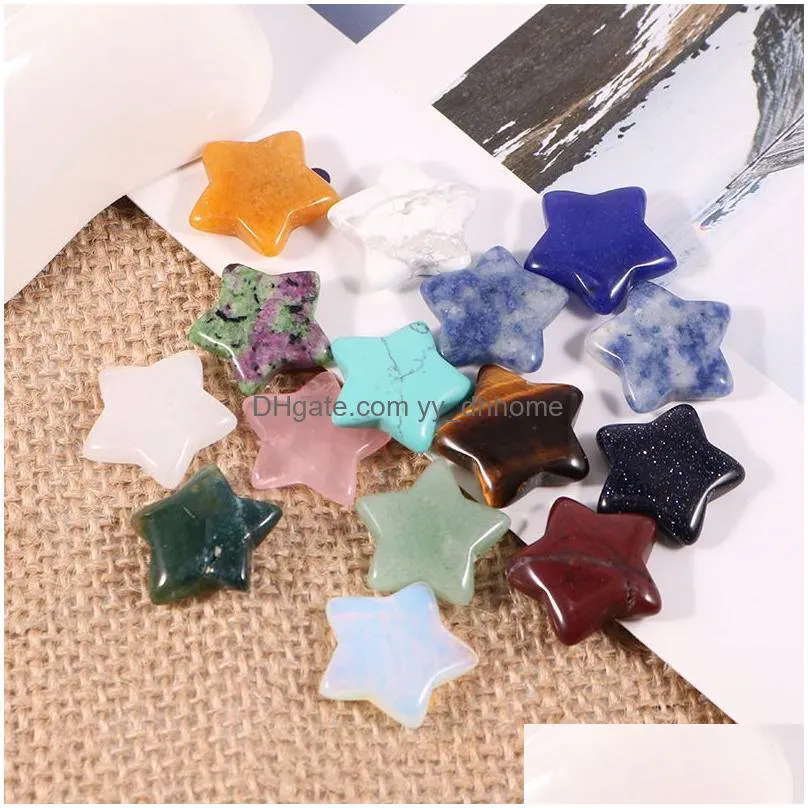 five-pointed star ornaments natural rose quartz turquoise stone naked stones decoration hand handle pieces diy necklace accessories