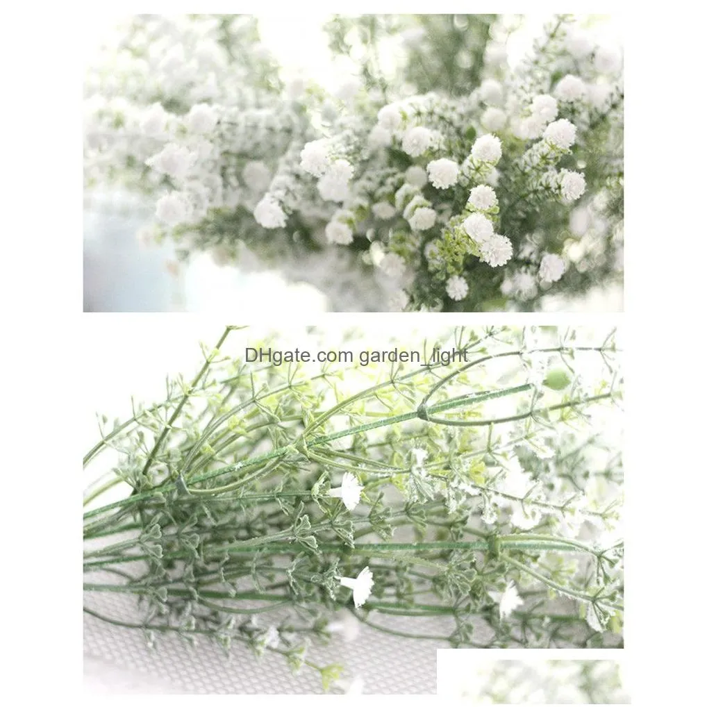 snow gypsophila flowers artificial baby breath foam plastic flower with snow xmas year home wedding party decoration